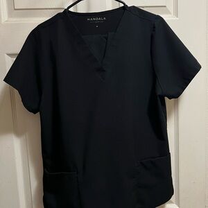 Mandala Black Scrub Top and Joggers